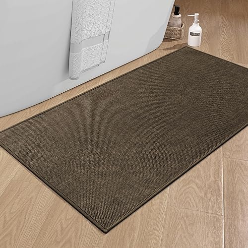 Miniatura 50 de chakme Alfombras de baño de 47 x 17 pulgadas, ultra delgadas, antideslizantes, de secado rápido, absorbentes, para suelo de baño