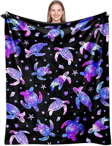 Manta de tortuga marina, regalos para los amantes de las tortugas, manta de franela suave con diseño de tortuga, regalos de cumpleaños, decoración