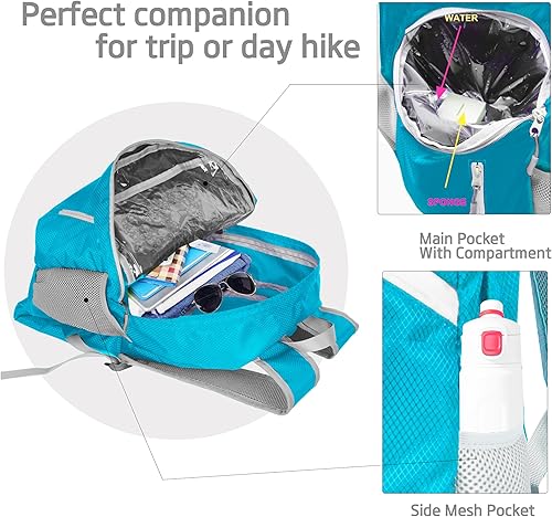 Miniatura 3 de Mochila impermeable plegable 35L para viajes de deportes al aire libre dentro del compartimento de ropa mojada plegable para múltiples