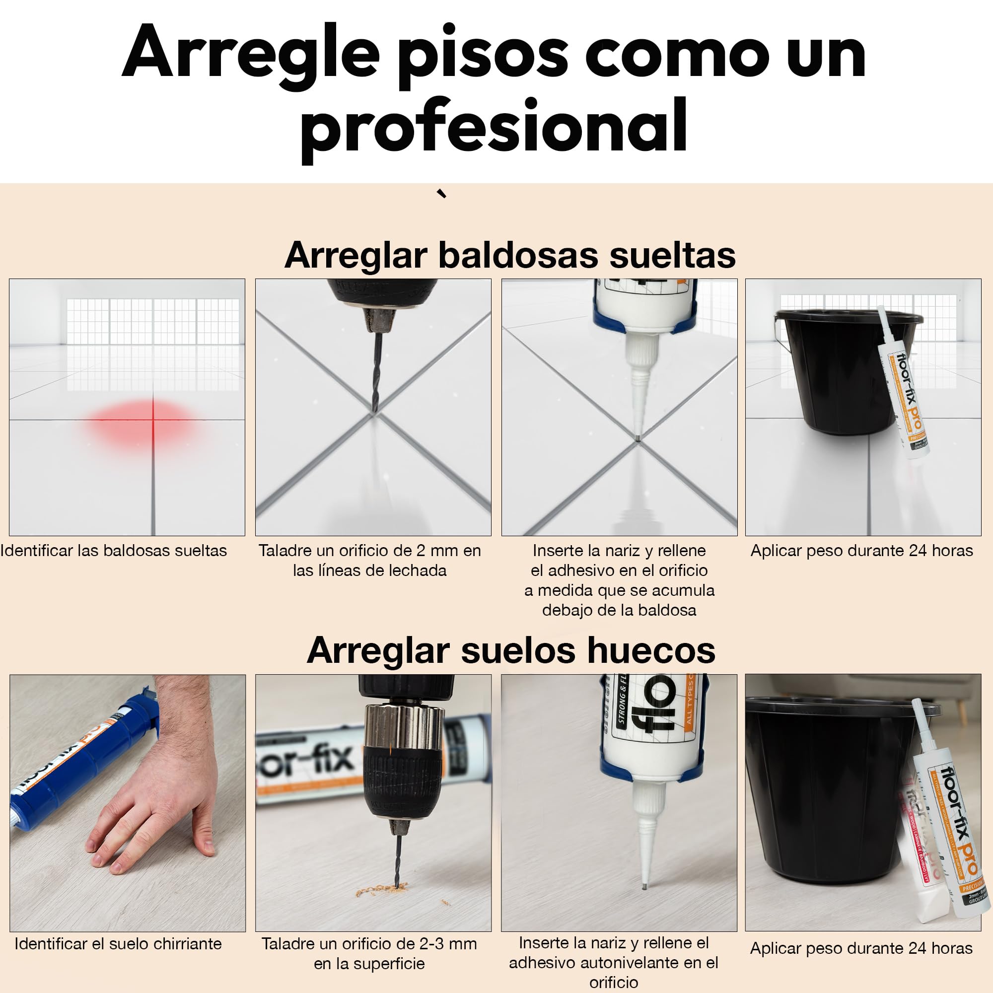 300ml - ¡Fija rápidamente las baldosas sueltas sin quitarlas! Con Punta De Inyección Incorporada De 2mm Para Reparaciones Rápidas En Baldosas Con Líneas De Gorut Estrechas (12)