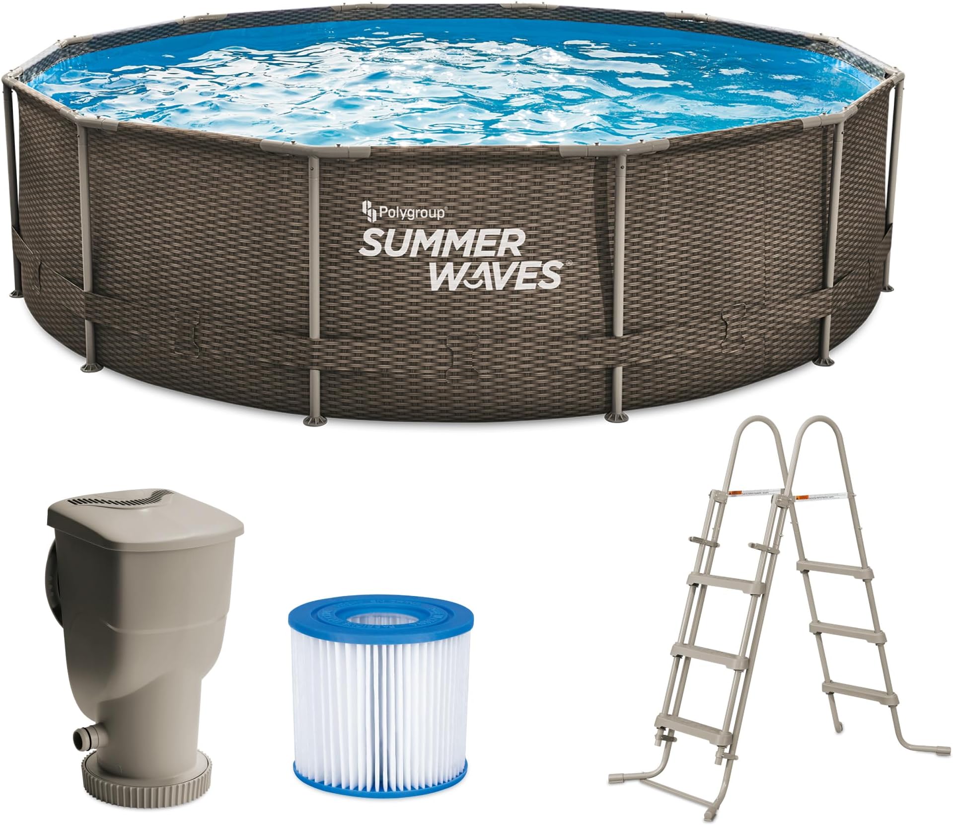 Tinideya Pool-Auskleidung Rund – 3,6 M Durchmesser, Schwarz, Aus Polyester-Geotextil, Pannensicher