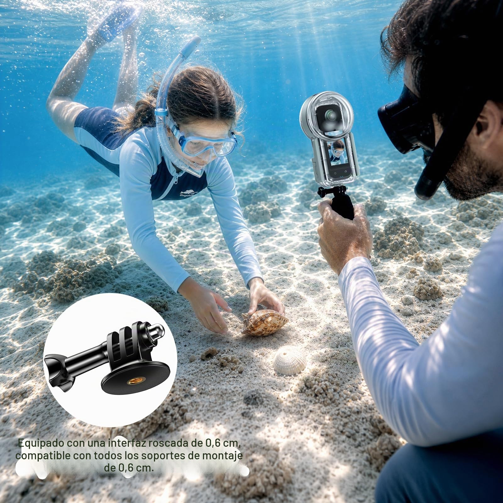 Funda Impermeable para Insta 360 X5, 50 m/165 pies, Carcasa de Buceo Invisible subacuática, Costuras de 360°, Carcasa Protectora para esnórquel, Buceo, Surf, Deportes acuáticos