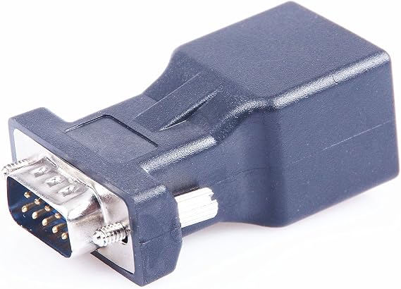 DB9 RS232 COM Male Port to RJ45 Female Connector Card DB9 Serial Port Extender to LAN CAT5 CAT6 RJ45 Network Ethernet Cable Adapter