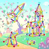 Vista 3 de PicassoTiles Juego de construcción de bloques de construcción magnéticos con contenedor de almacenamiento, coloridos bloques de juguete STEM 3D