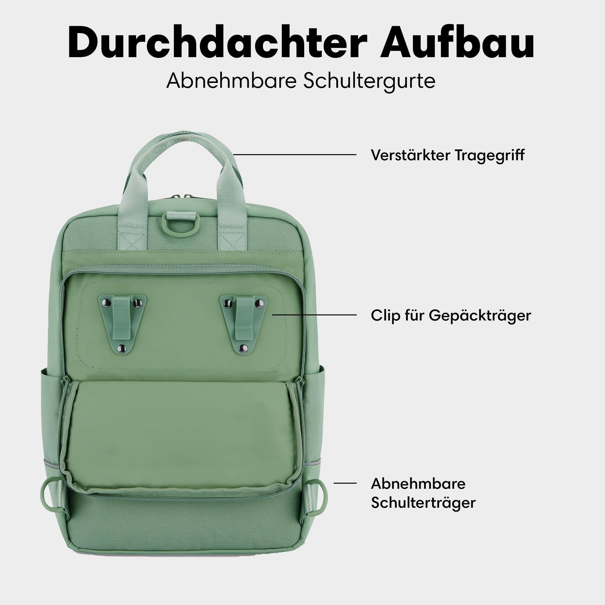 Johnny Urban Fahrradtaschen für Gepäckträger Damen & Herren Grün - Jona Medium Bike - 2 in 1 Fahrrad Tasche Rucksack & Gepäckträgertasche Hinten - Wasserabweisend
