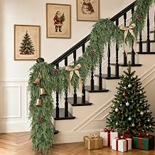 1Pcs 16FT Lifelike Touch Artificial Christmas Cedar Garland for Railing