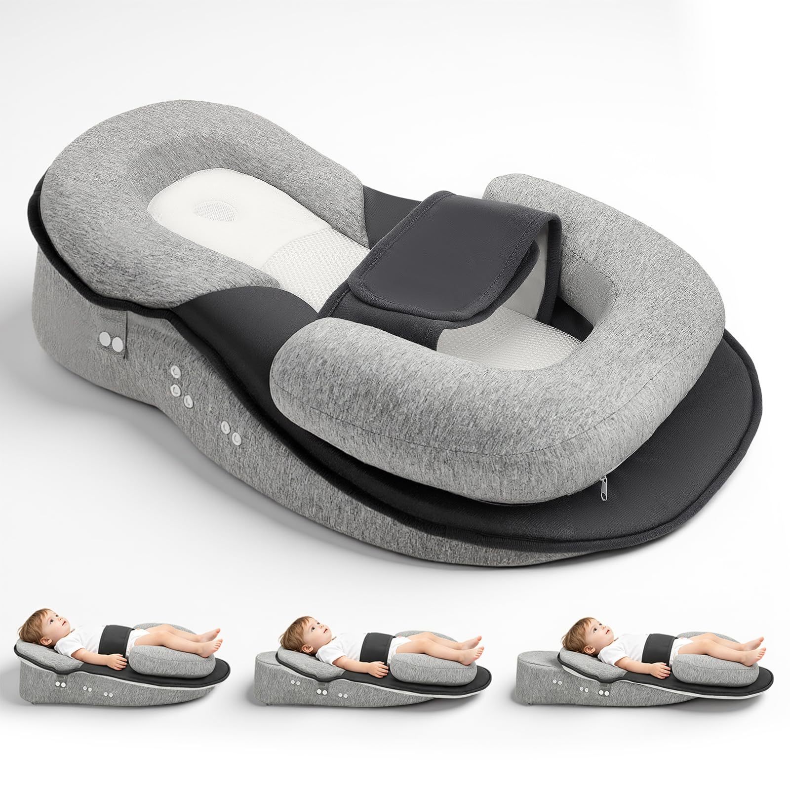 VeftBltrem Baby Feeding Support Pillow 3 Adjustable Modes Mom Nursing Support Pillow Breastfeeding Bottle Feeding Detachable Gift for Newborn New Mother