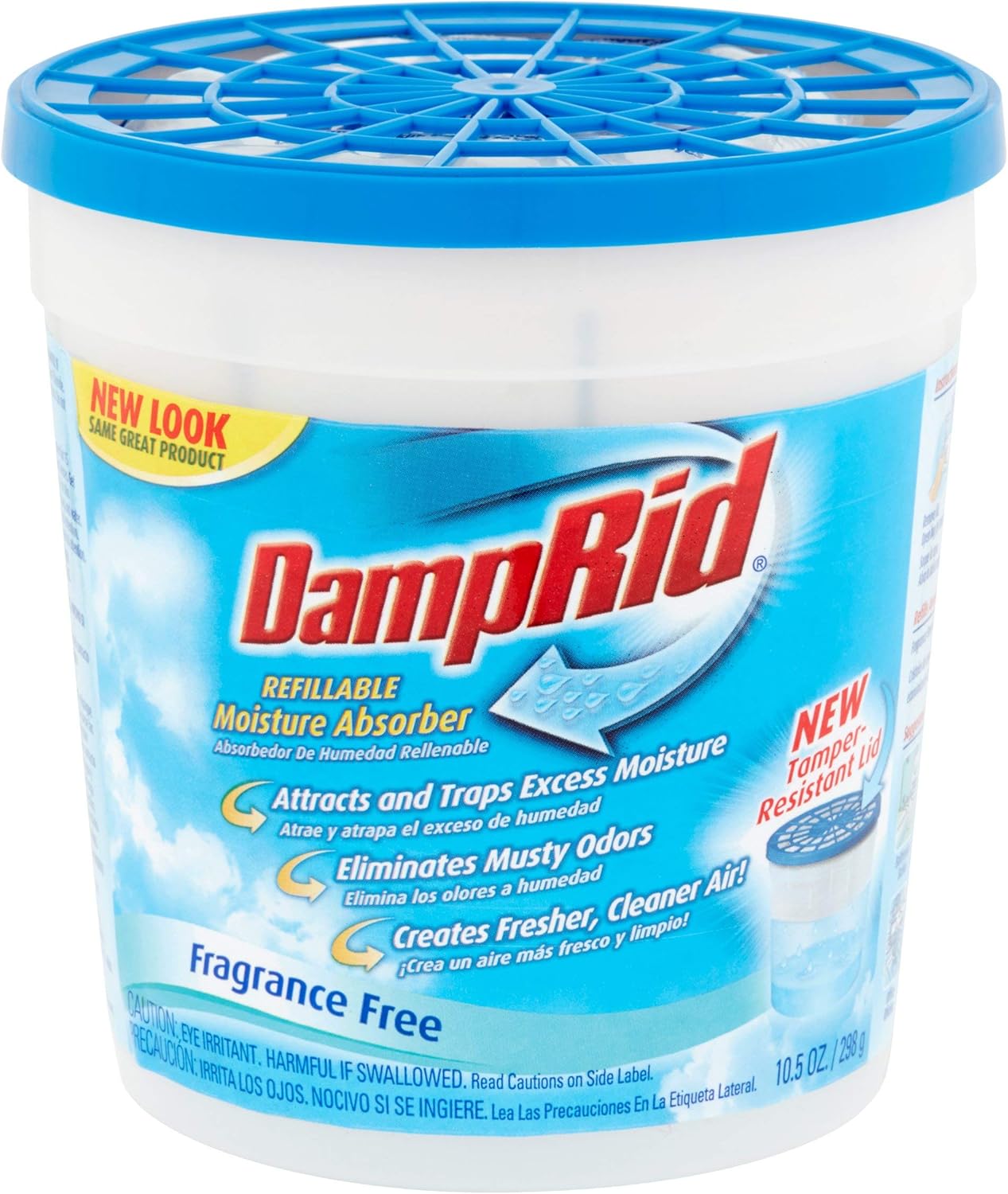 DampRid Refillable Moisture Absorber, Fragrance Free, 10.5 Ounce (Pack of 6)