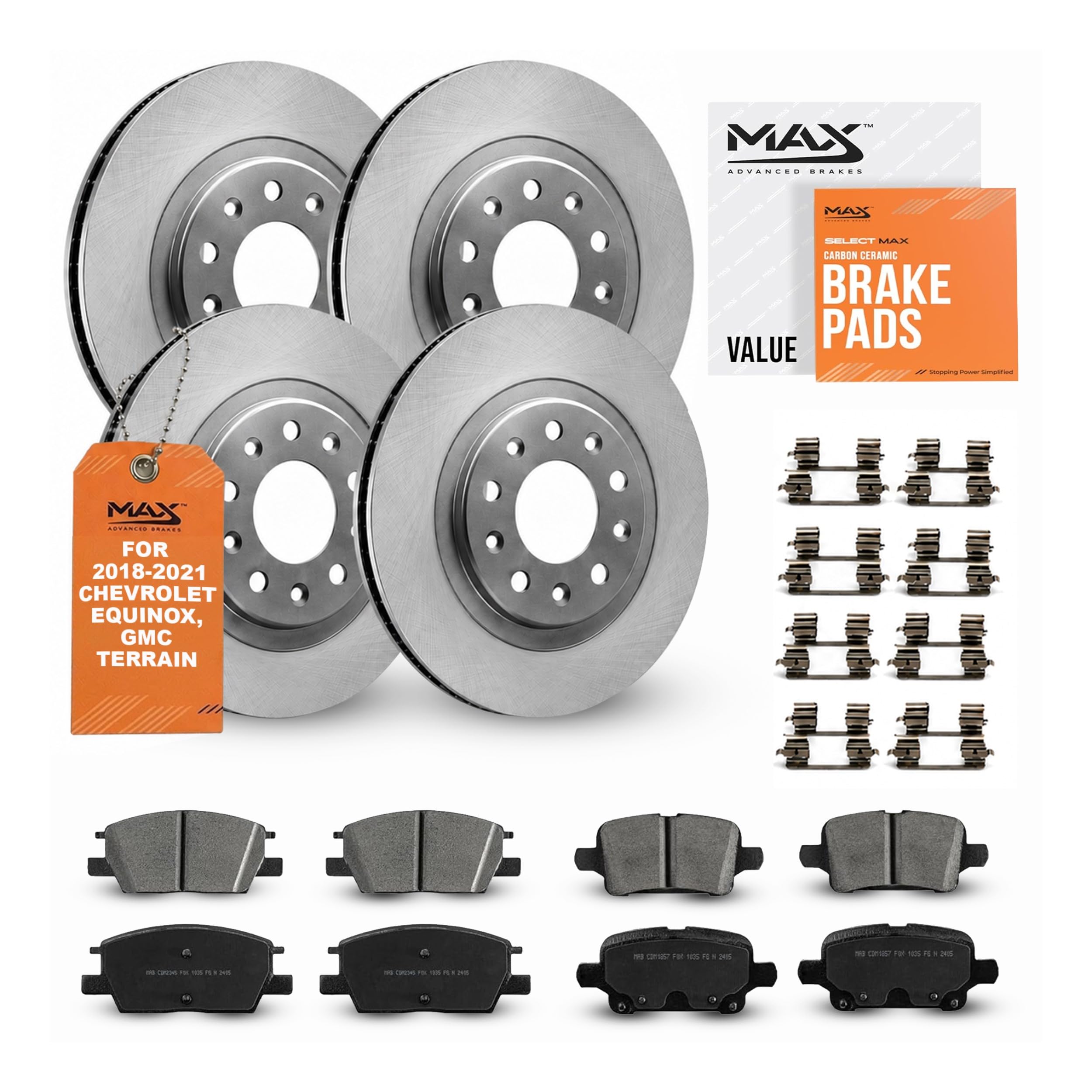Max Advanced Brakes Front &amp; Rear Brake Kit For Chevrolet Equinox
