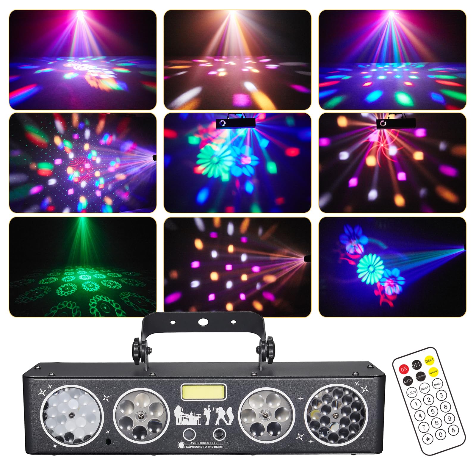 XJG01 Lumière disco LED RVB pour DJ, contrôlée par la musique, projecteur à effet DMX pour bar, KTV, réunion de famille, mariage, anniversaire, Halloween