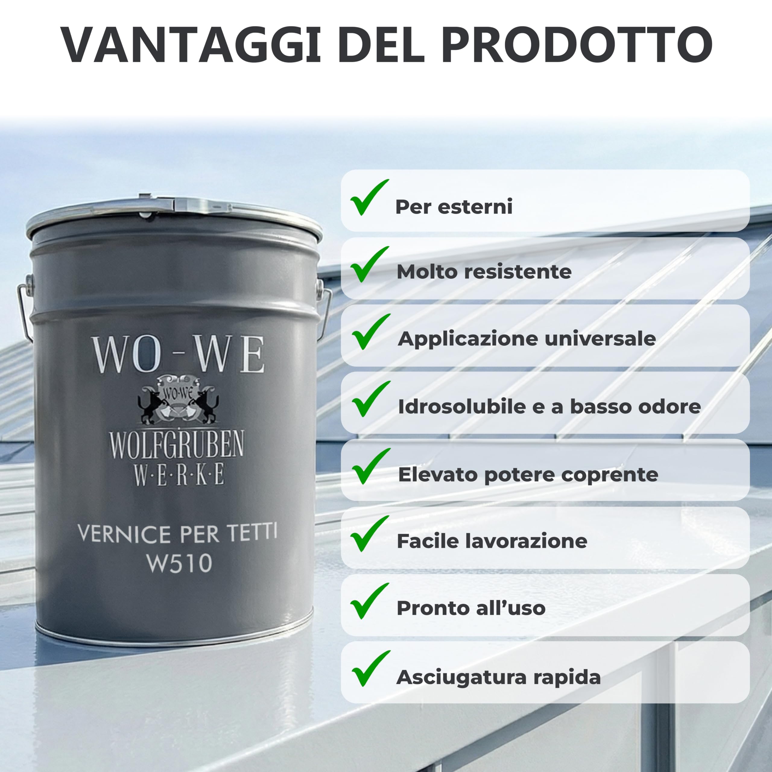Vernice per tetto Pittura Manto di Copertura W510 Grigio antracite simile RAL 7016-20L