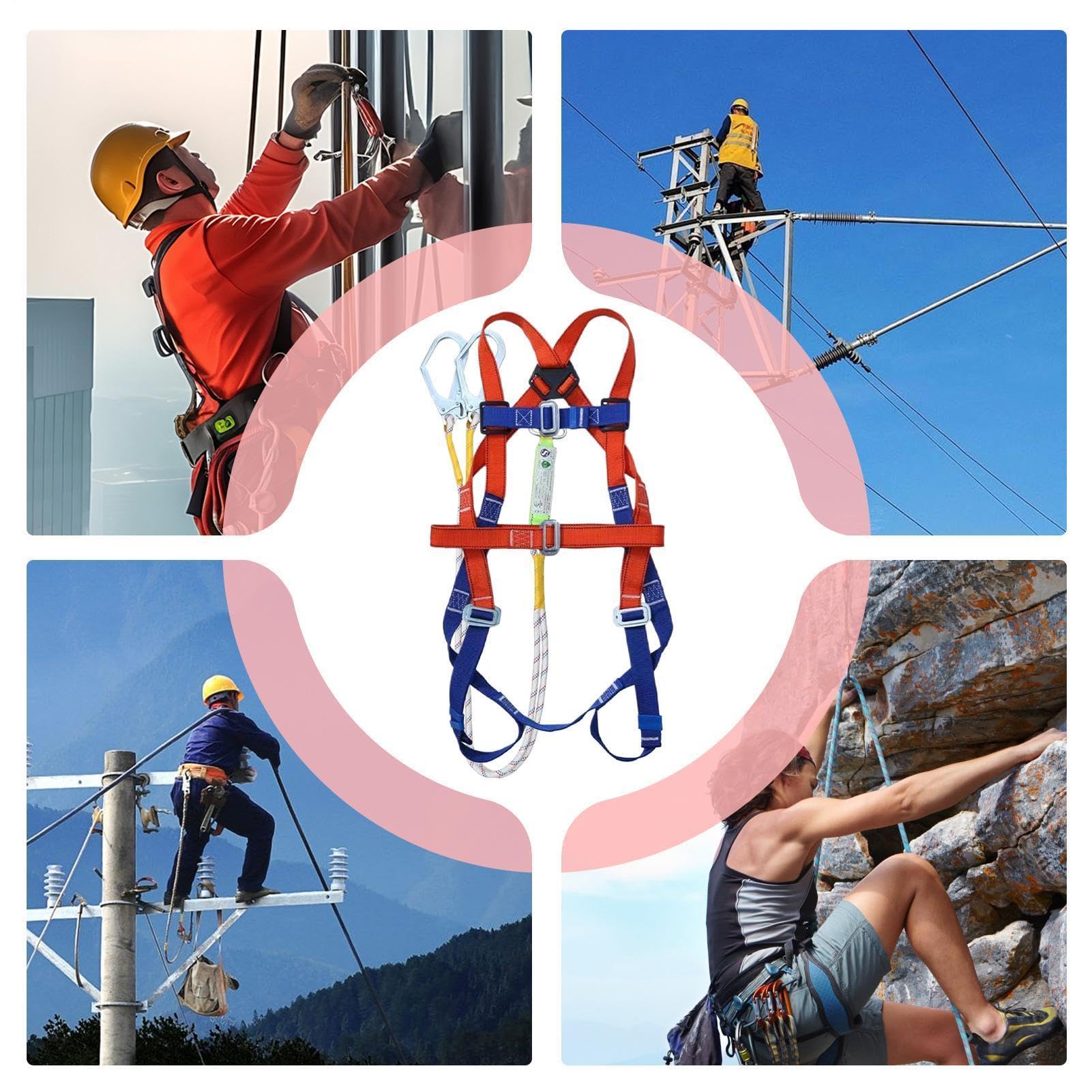 Arnés De Protección Contra Caídas Equipo Seguridad Flexible Con Cuerda | Protección Anticaídas con Arnés de Seguridad Kit De Seguridad Anticaídas Con Cuerda Para Escalada En Tejados, Ca