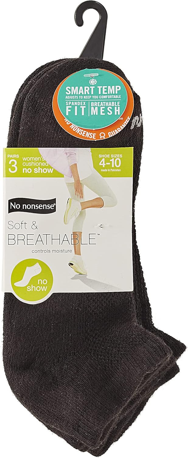 No Nonsense womens Soft & Breathable Cushioned No Show Liner With Ventilation - Image 2
