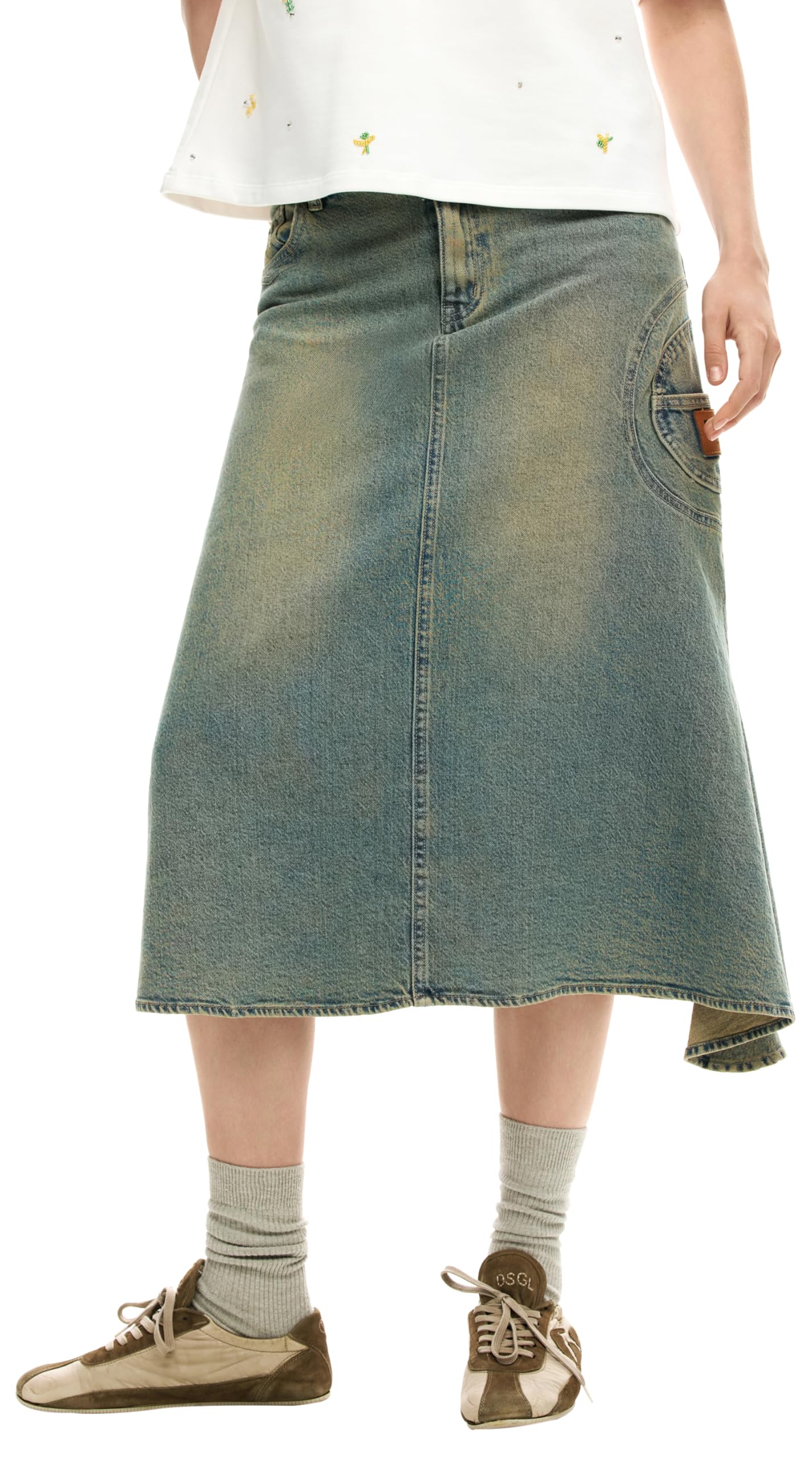 Desigual Women's Bleu Denim Skirt For Enola