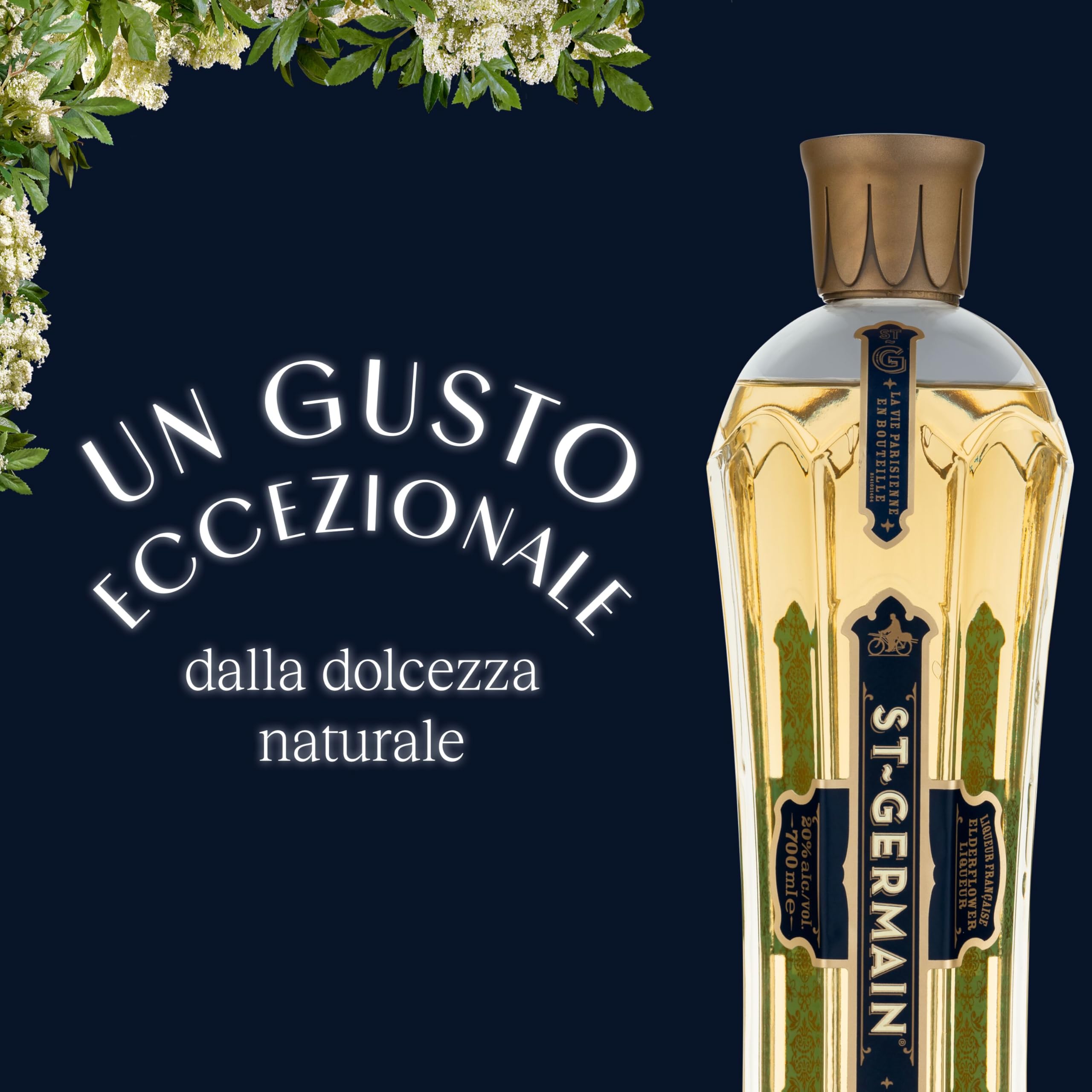 St-Germain Liquore Artigianale ai Fiori di Sambuco, Vol. 20%, 70 cl / 700 ml, raccolti a mano e senza aromi artificiali