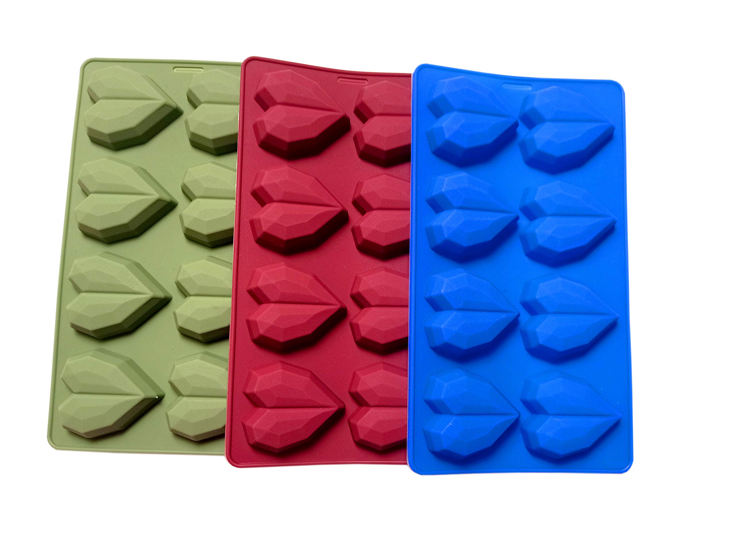 Amos Silicone 8-Cavity Pinata Diamond Heart Shape for Chocolate Cake Soap Ice latice Candle Flexible Silicone Mold/Mould Pack of 1 (Random Color) 4