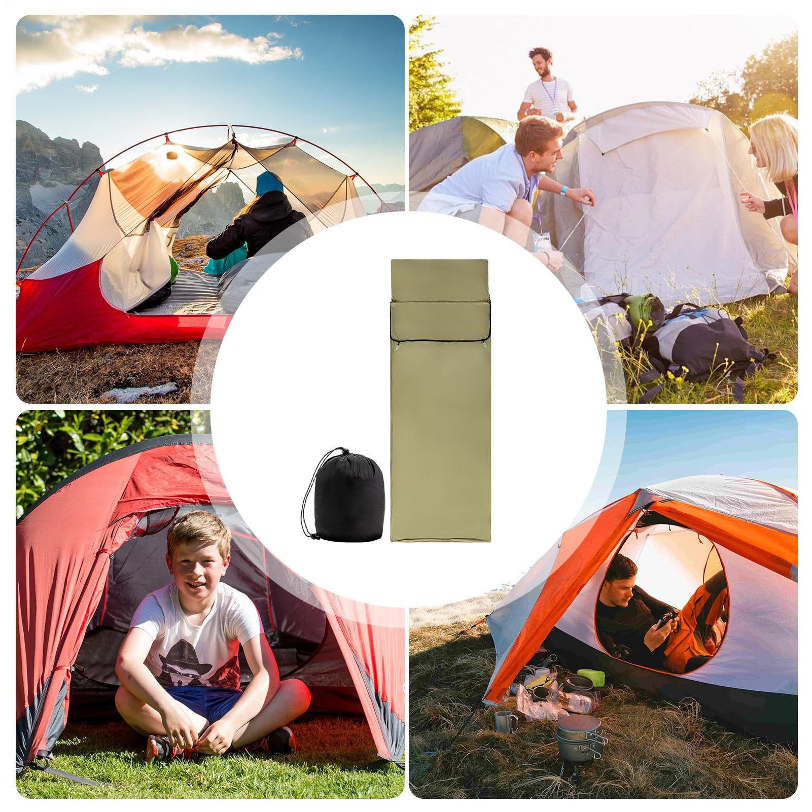 Forro para saco de dormir, saco de descanso transpirable, funda de sobre lavable de 4.7 x 3.93 pulgadas, diseño ligero extraíble, compañero de viaje compacto para mochileros, hotel, camping, albergue