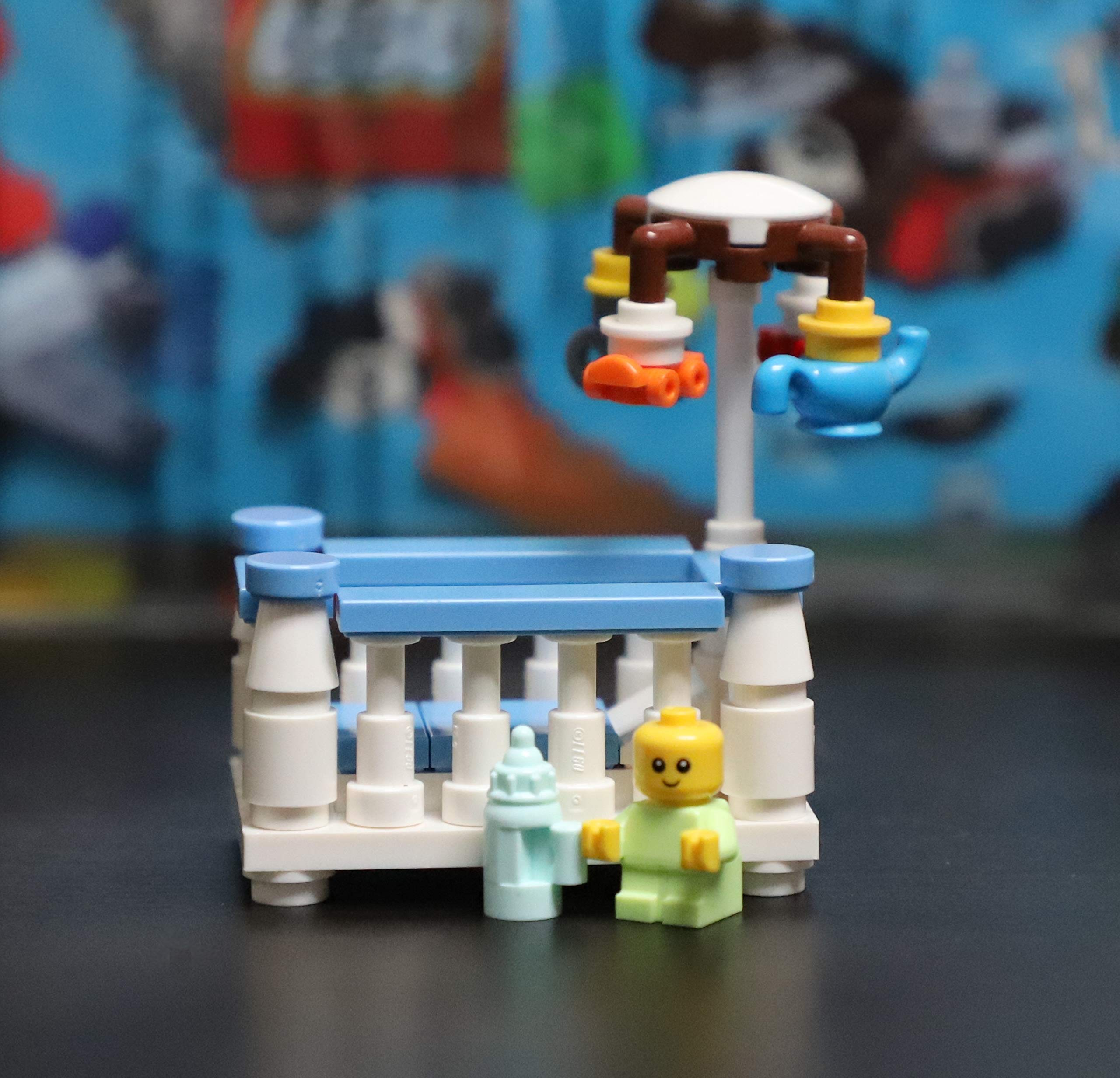 LEGO Baby MiniFigure in Boy Crib (with Spinning Mobile) Very Cute