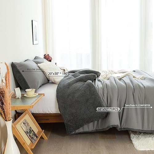 Miniatura 10 de COTTEBED Juego de edredón súper suave tamaño King con sábanas, 7 piezas, cama King en una bolsa, moderno, rústico, bohemio, de polialgodón, lavado,