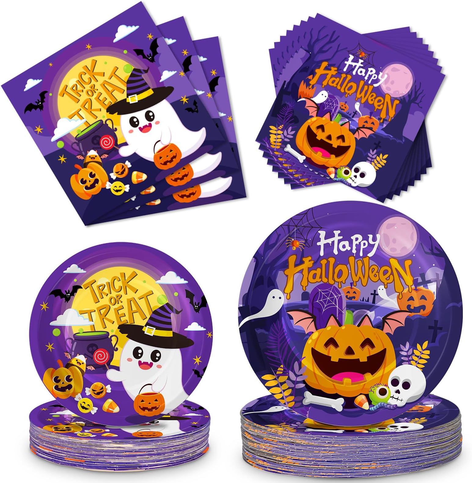 Amazon.com: Frerand 40Packs 2024 Halloween Decoration include 20 plates ...