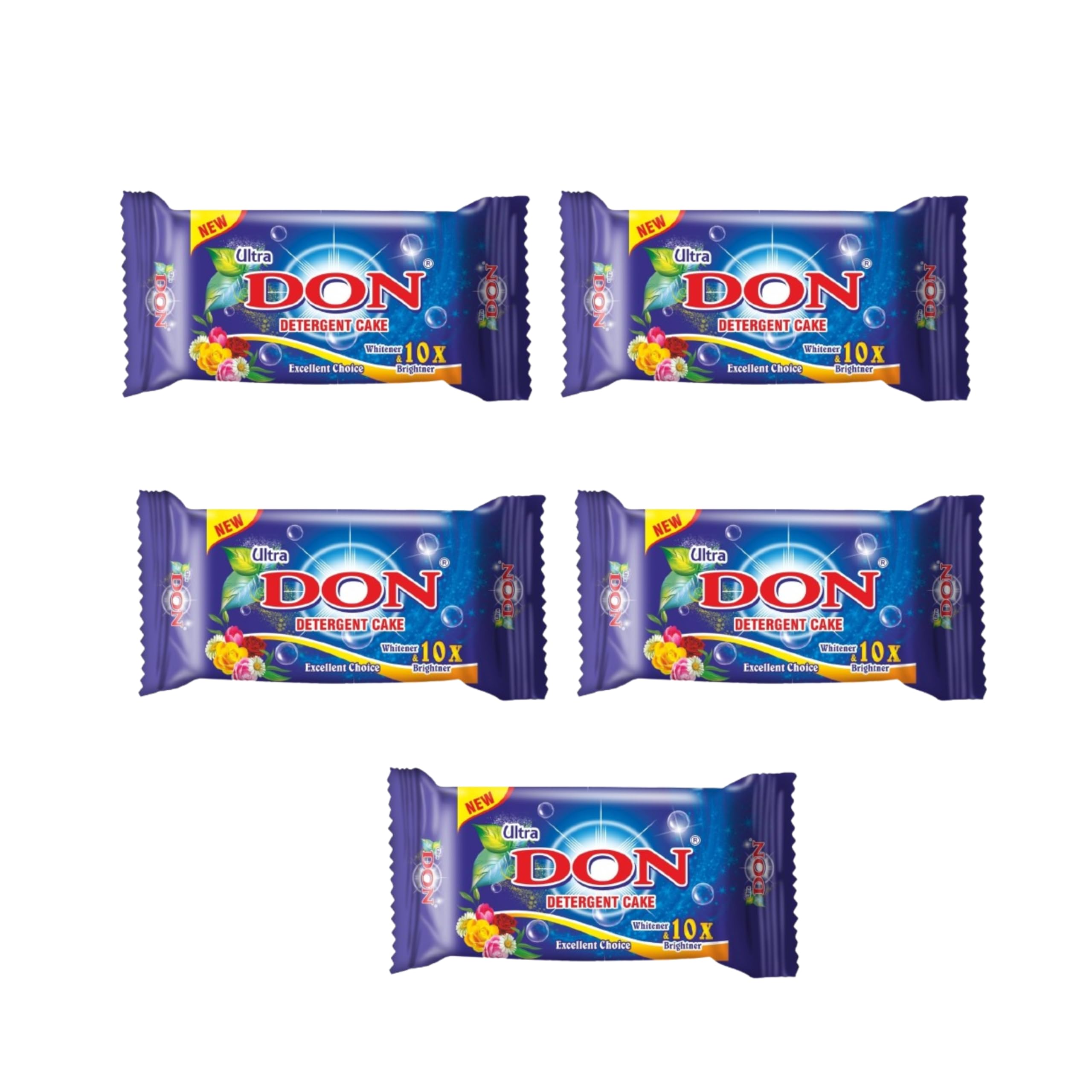 Ultra Don Detergent Bar, Laundry Detergent Bar For Clothes, Removes Tough Stains, New long lasting fragrance, 5x160 g