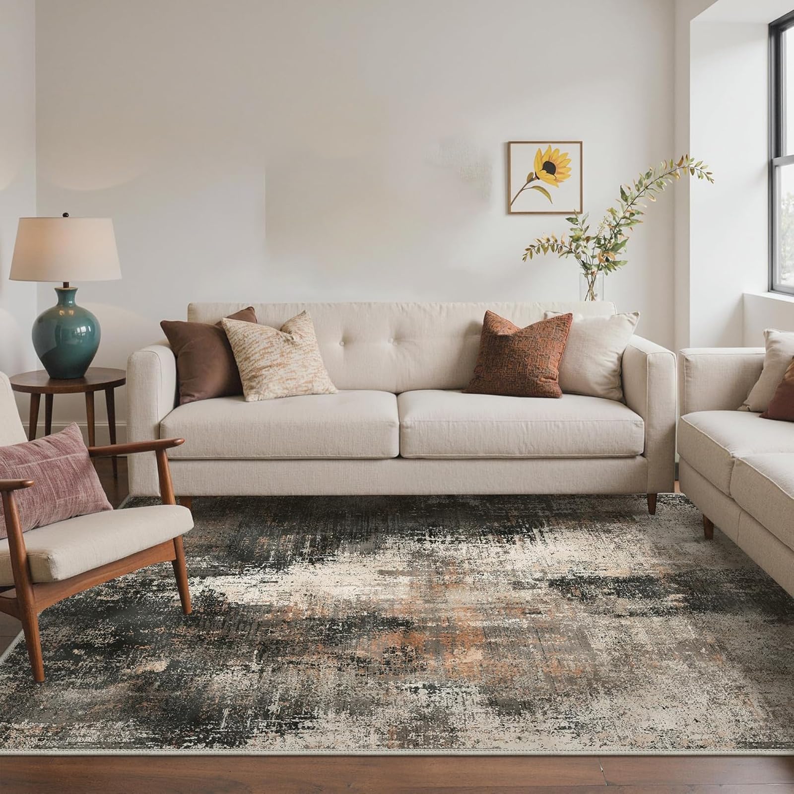 Grand tapis lavable pour salon et chambre : la solution déco sans taches
