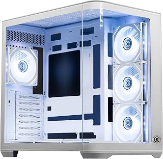 Circle Lucid Curve AX BTF Mid Tower | Gaming Cabinet - White | Panoramic Curved Glass | Support ATX, M-ATX, ITX | Pre Inst... Price In India
