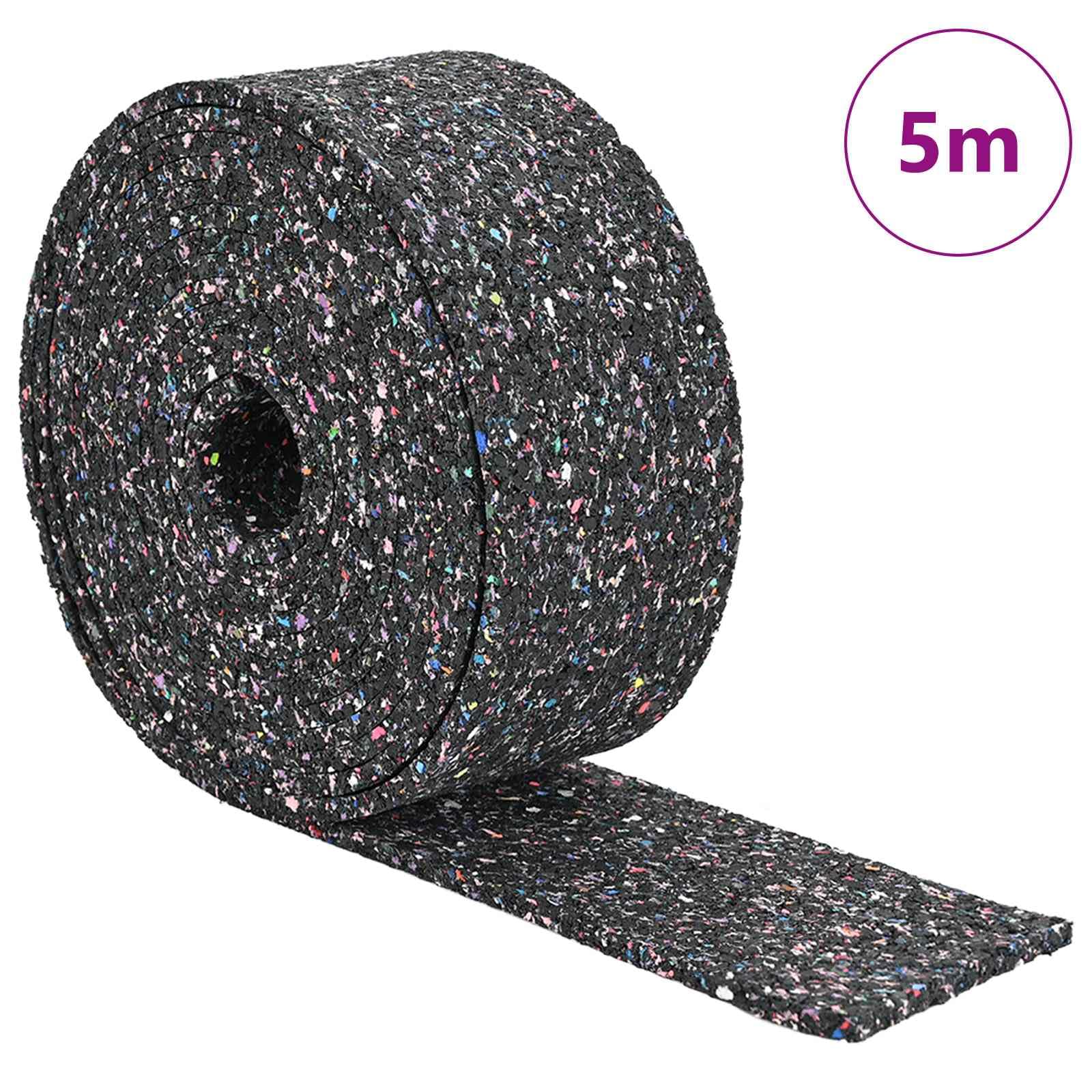 Rotolo di granulato di gomma nero, 500 x 10 x 0,3 cm, in gomma, durevole, elastico, antiscivolo, per ufficio, casa, scuola, fai da te, per fissare, raggruppare e organizzare