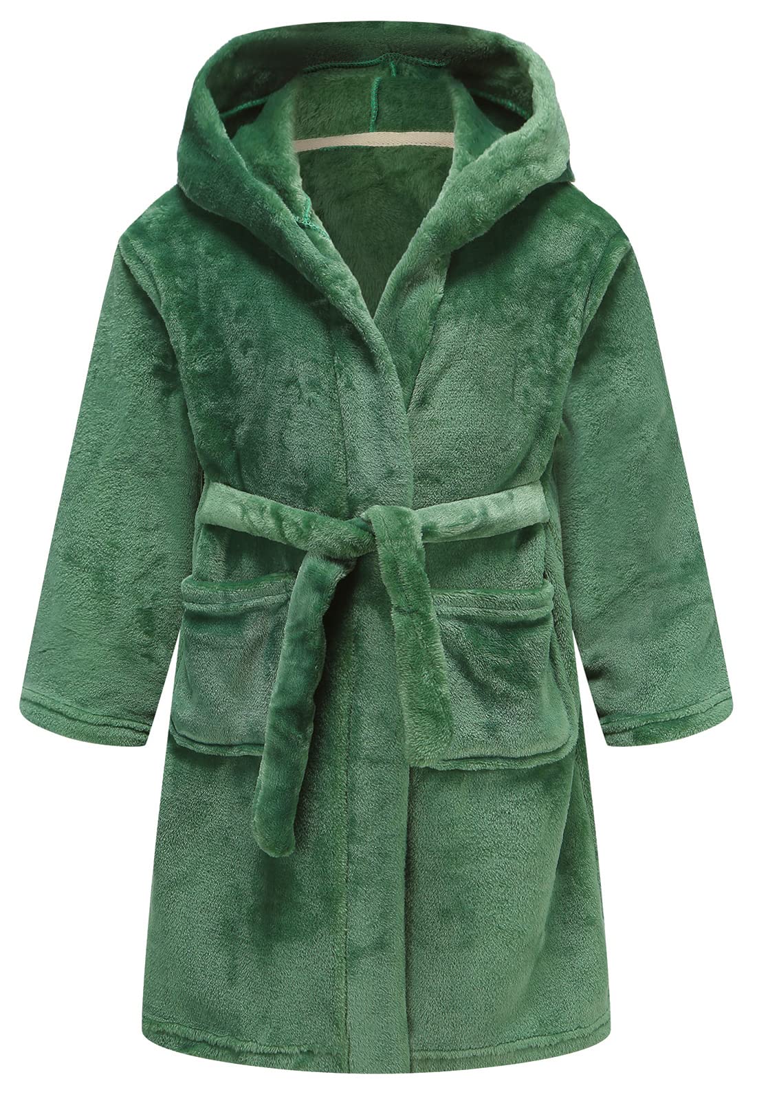 CJMJXPH Kids Toddler Boys Girls Fleece Robe Soft Hooded Bathrobe Pajamas Sleepwear 2-16 Years