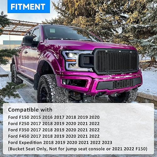 Miniatura 4 de Cojín de consola central compatible con Ford F150 2015-2020 Ford F250 F350 F450 2017-2022 y 2018-2023 Accesorios Expedition 2015-2020, funda Negro