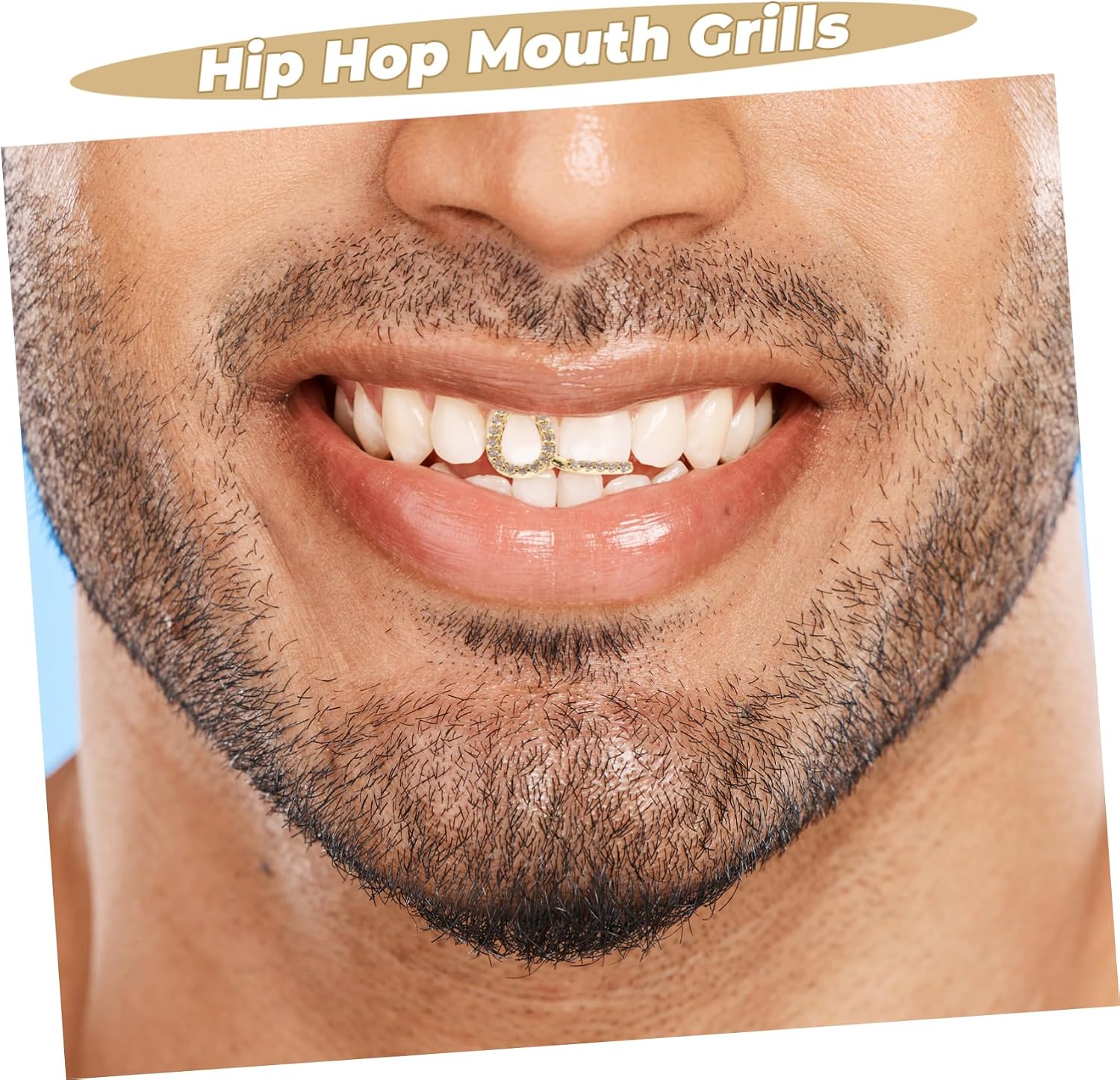 Healeved 2Pcs Gold Plated Teeth Grills, Heart Hollow Design Dental Caps Teeth Men Hip Hop Gold Tooth Cap Fake Mouth for Men Women Hip Hop Party Accessories
