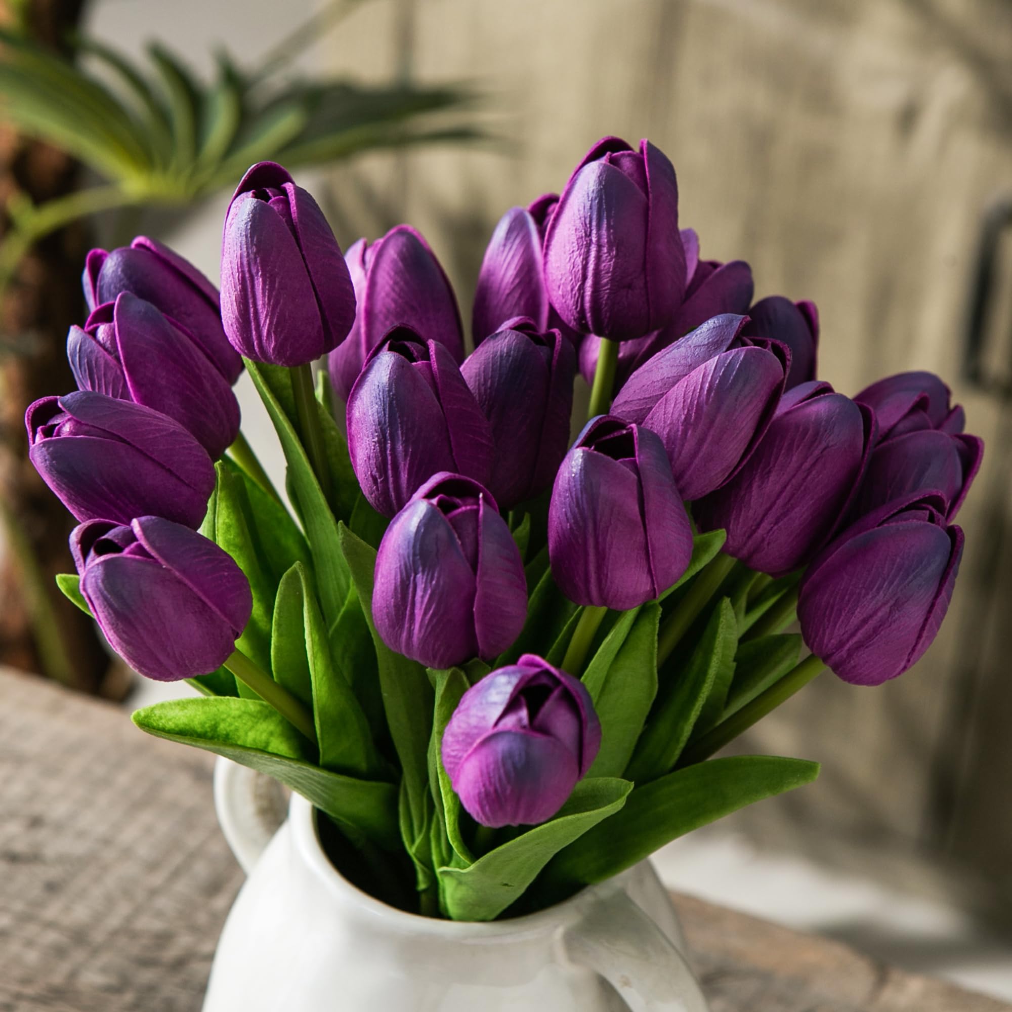Tanvecle 20pcs Purple Artificial Tulip Flowers