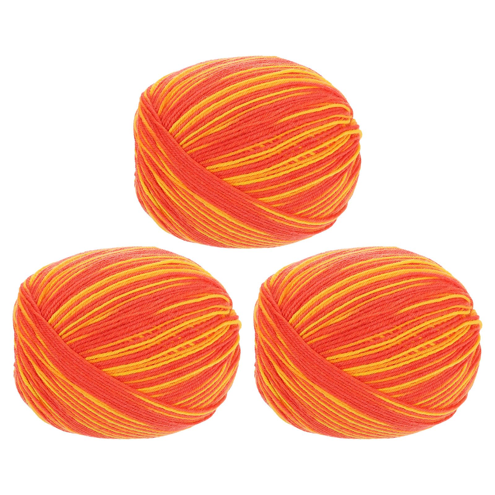 Hilo de lana 100% de 4 capas naranja para tejer ganchillo