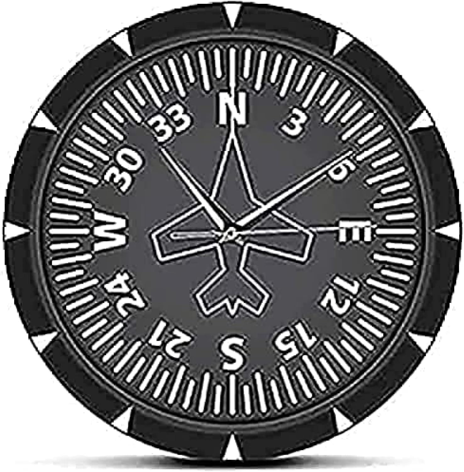 Kitchen Clocks Wall Round Sense Gyro Compass Flight