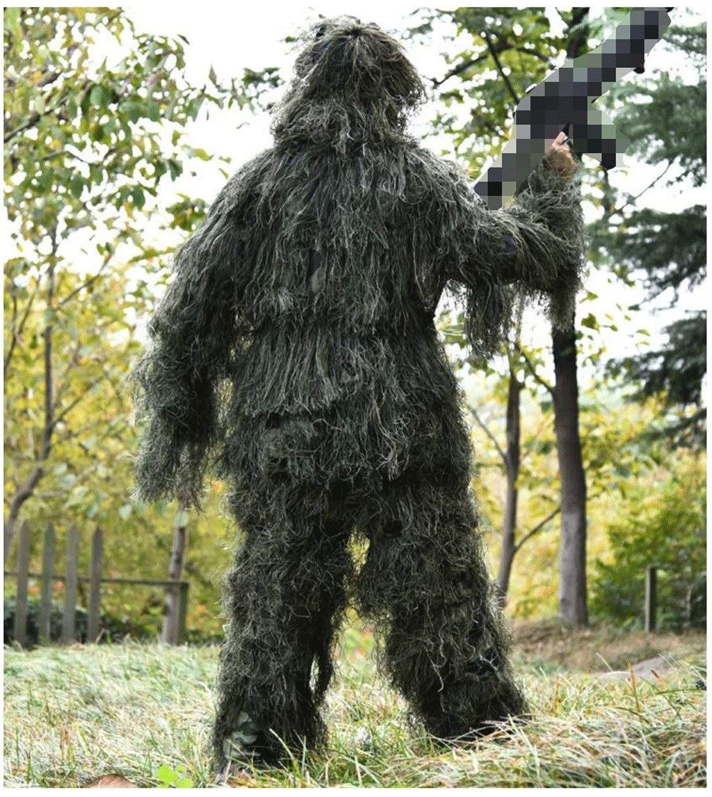 Traje De Camuflaje 3D Ghillie Con Hojas Biónicas - Chaqueta Y Pantalón Con Capucha, Ligero Y Transpirable Para Caza, Airsoft Y Paintball, Disponible En 3 Tallas