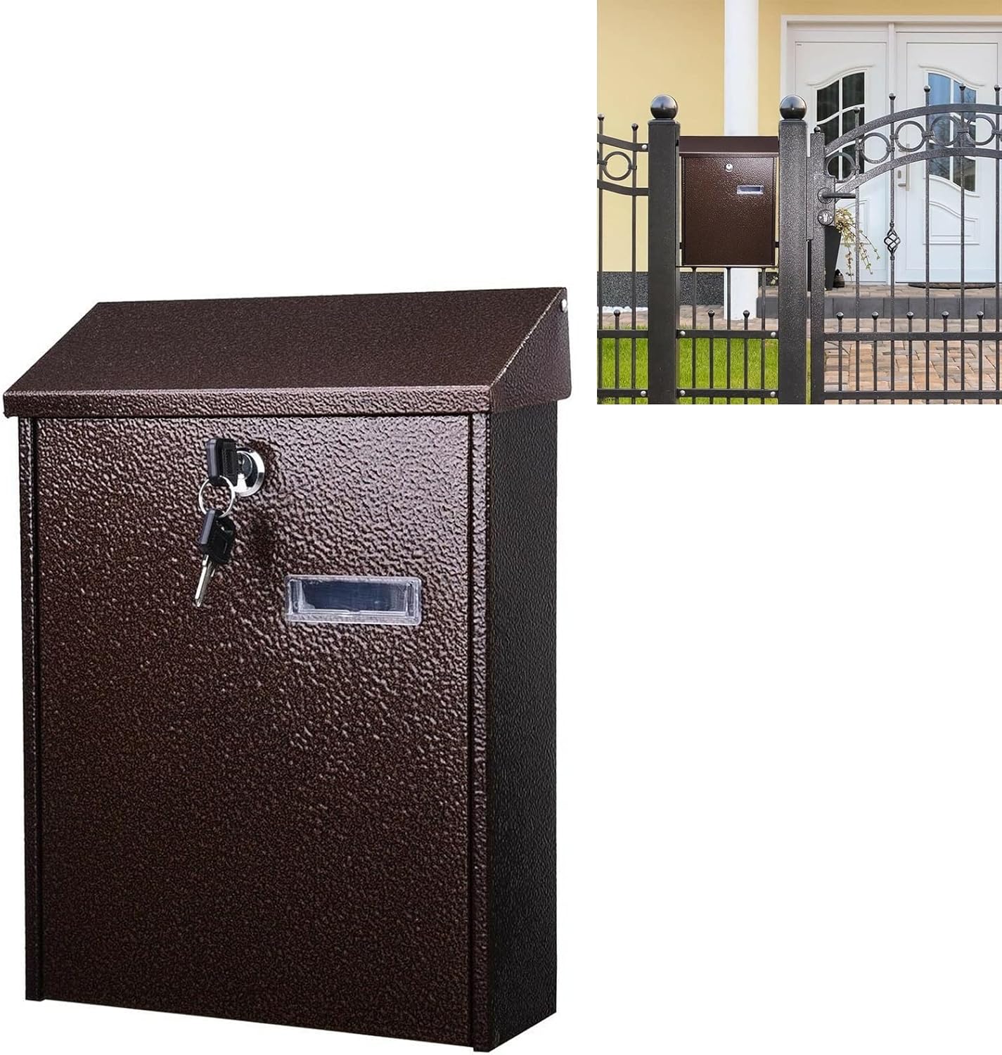 Amazon.co.jp WallMount Mailbox Mail Boxes with Key Lock WallMount