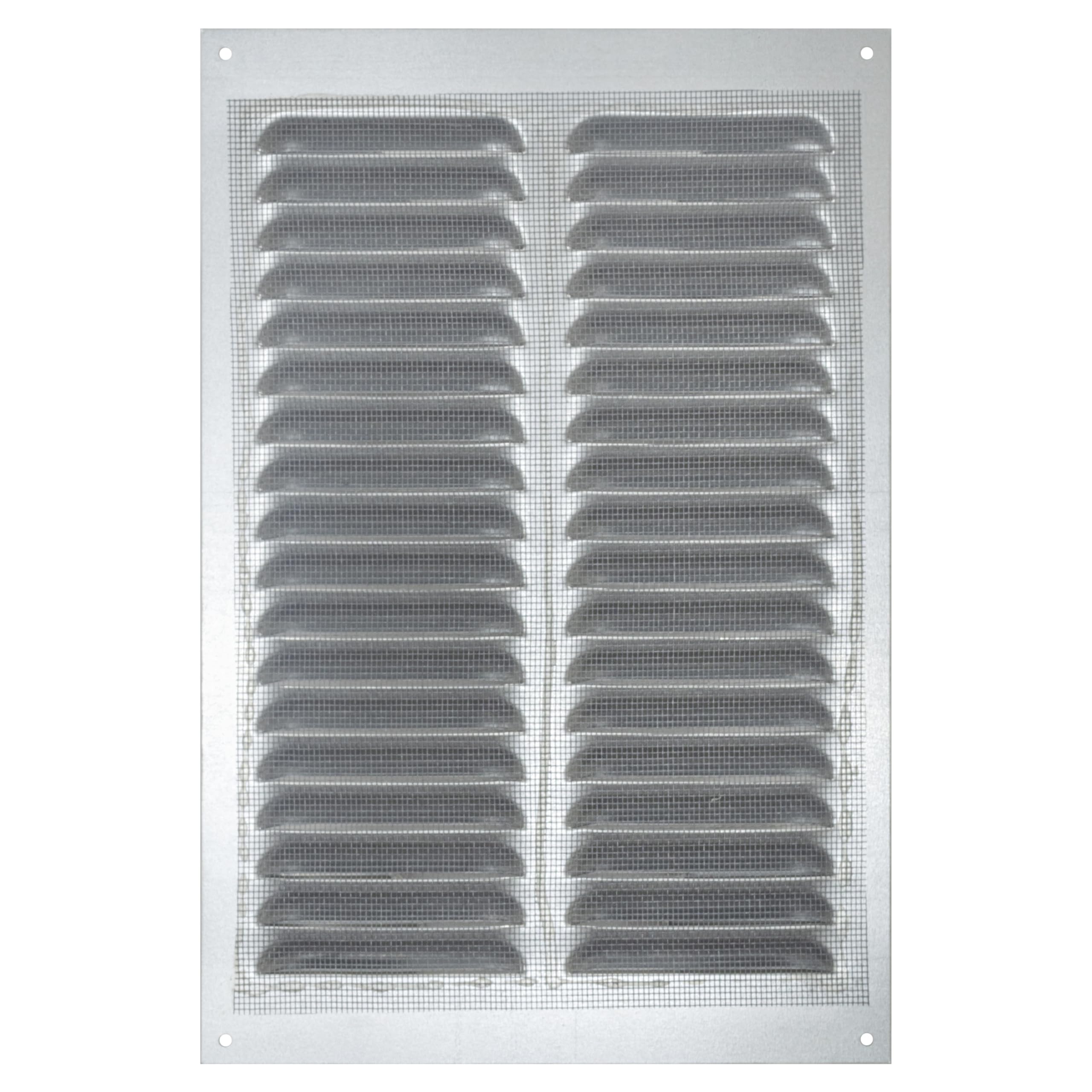 Verzinktes Lüftungsgitter Mit Insektenschutznetz – 10x30 Cm, Für Innen & Außen
