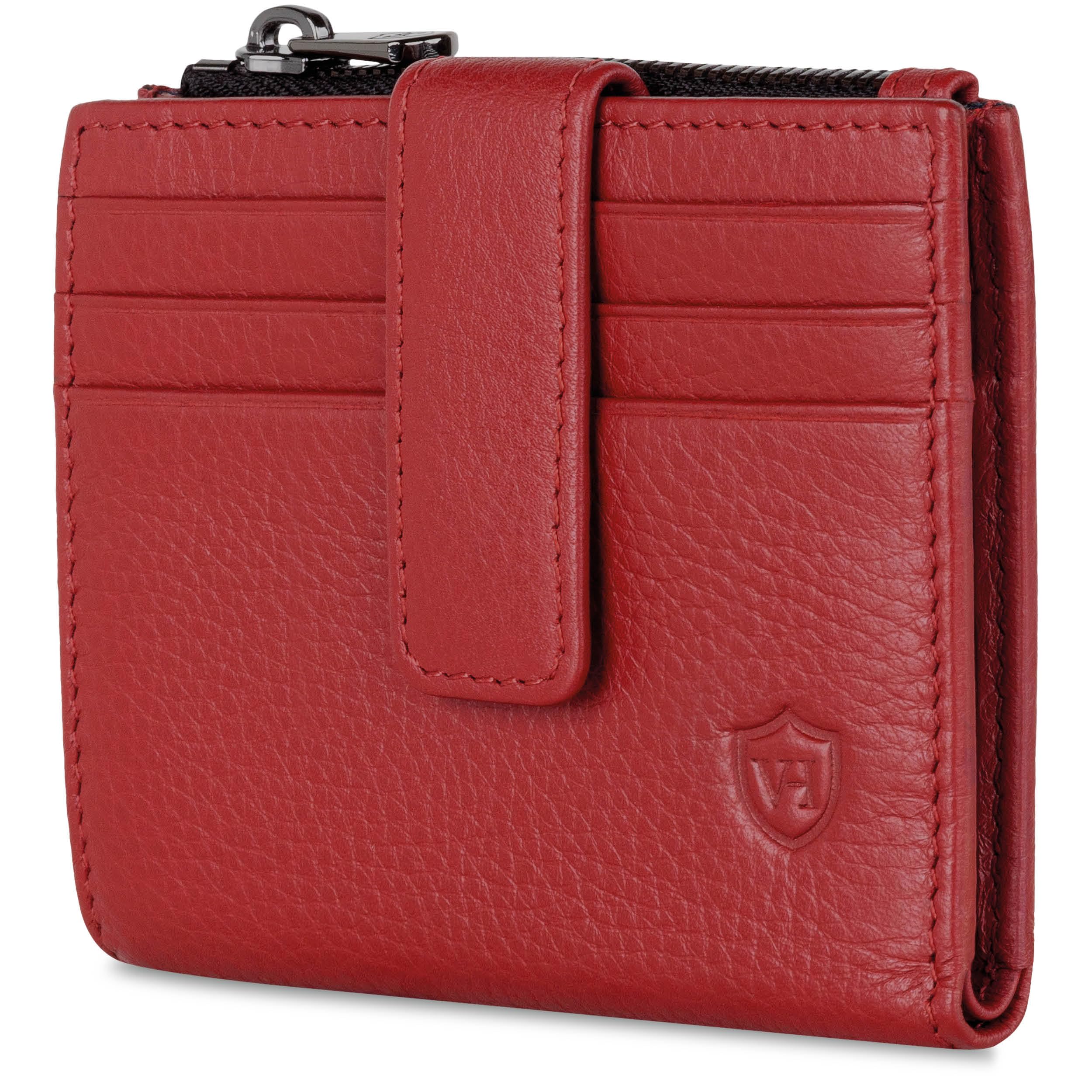 VON HEESEN Leder Kartenetui Geldbörse mit RFID-Schutz - Portemonnaie für Herren & Damen aus echtem Leder - Kartenhalter mit Münzfach - Geldbeutel für Männer und Frauen