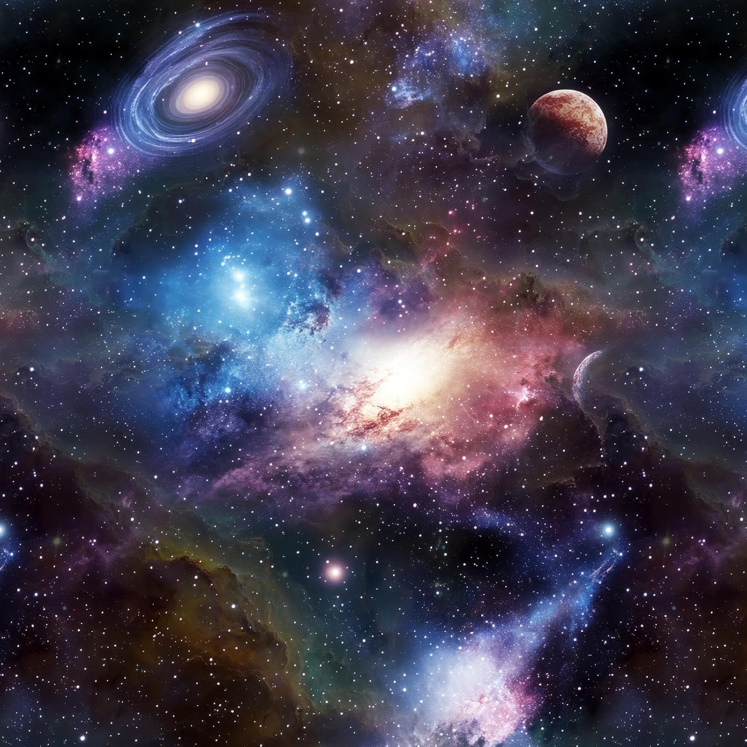 Space Universe Planet Wallpaper Galaxy Peel and Stick Wallpaper Vibrant Cosmic Nebula Self-Adhesive Removable Waterproof Contact Paper Star Wars Wall Paper for Ceiling Bedroom Kids Room,17.3"x480"