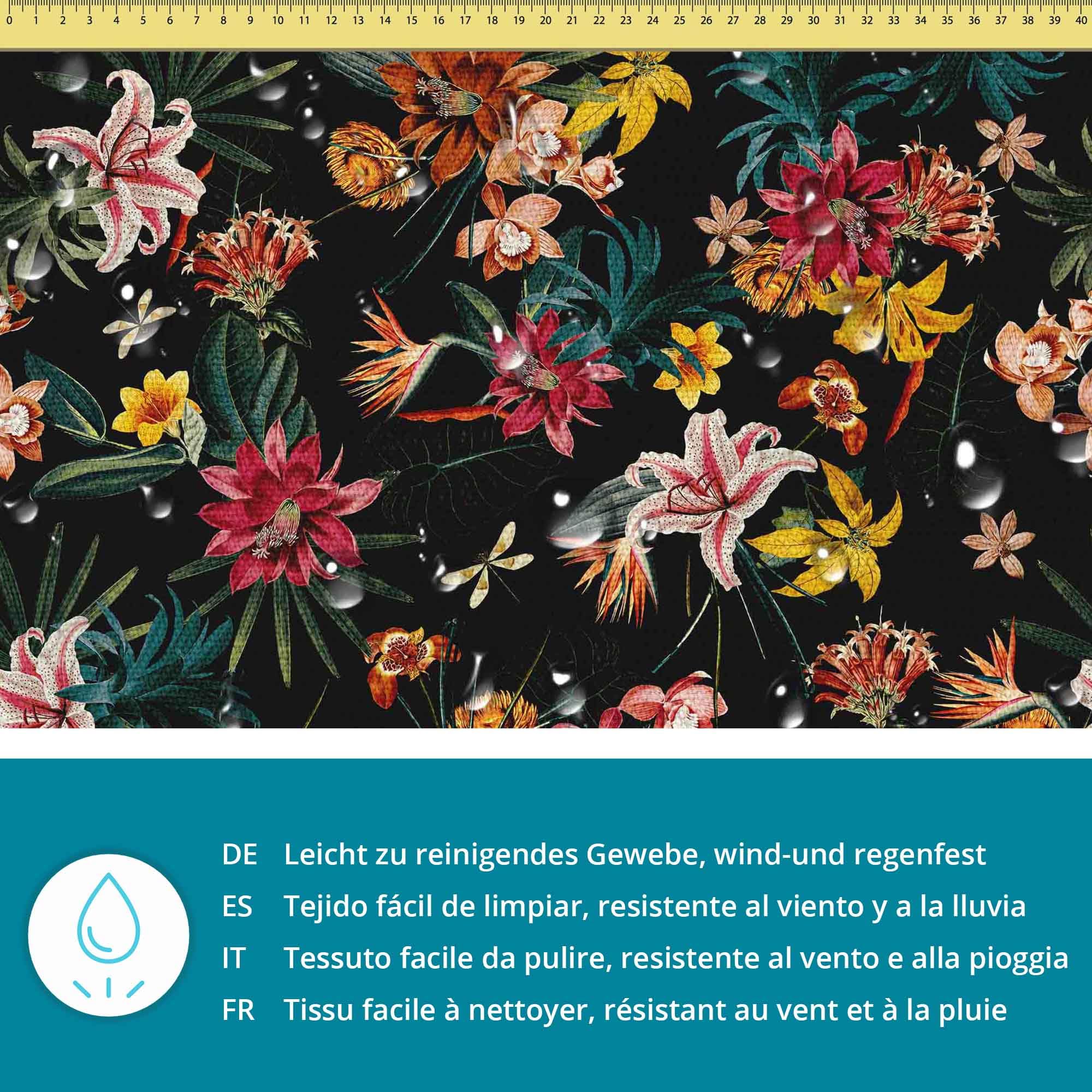 DreamRoots Tessuto Impermeabile Oxford 600D Al Metro - 160 Cm Larghezza - 220 G/m² - Stoffa Per Cuscini Esterni E Tappezzeria - Exotic Triangle Jungle - 2