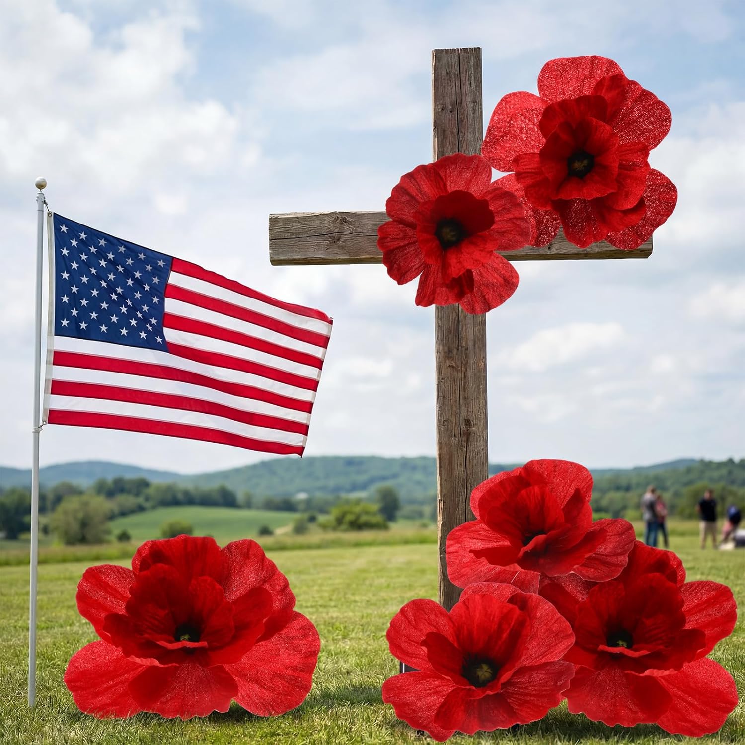 Norme 6 Pcs Derby Day Giant Flowers for Decoration 12, 16, 20 Inch Large Rose Petals Giant Flowers Large Red Rose for Derby Day Wedding Arch Decoration, Home Decor, Anniversary Birthday Valentines