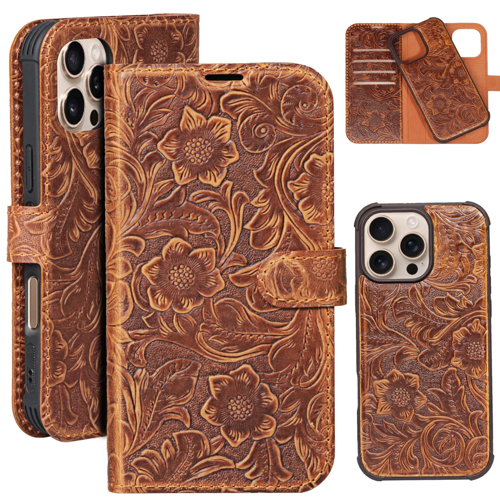 Amazon.com: RMAWRAD Leather Case Compatible with iPhone 16 Pro Max