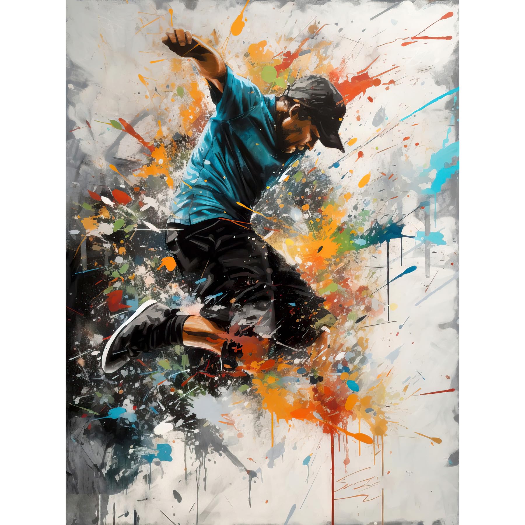 Artery8 Parkour Jump Urban Sport Paint Splat Action Shot Extra Large XL Wall Art Poster Print