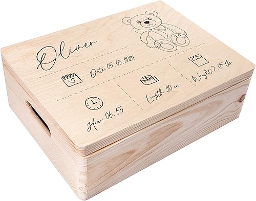 Miniatura 20 de Caja de almacenamiento de madera blanca XL con tapa con bisagras, 15.8 x 11.8 x 5.5 pulgadas (+-0.5), con asas, caja de regalo para herramientas,