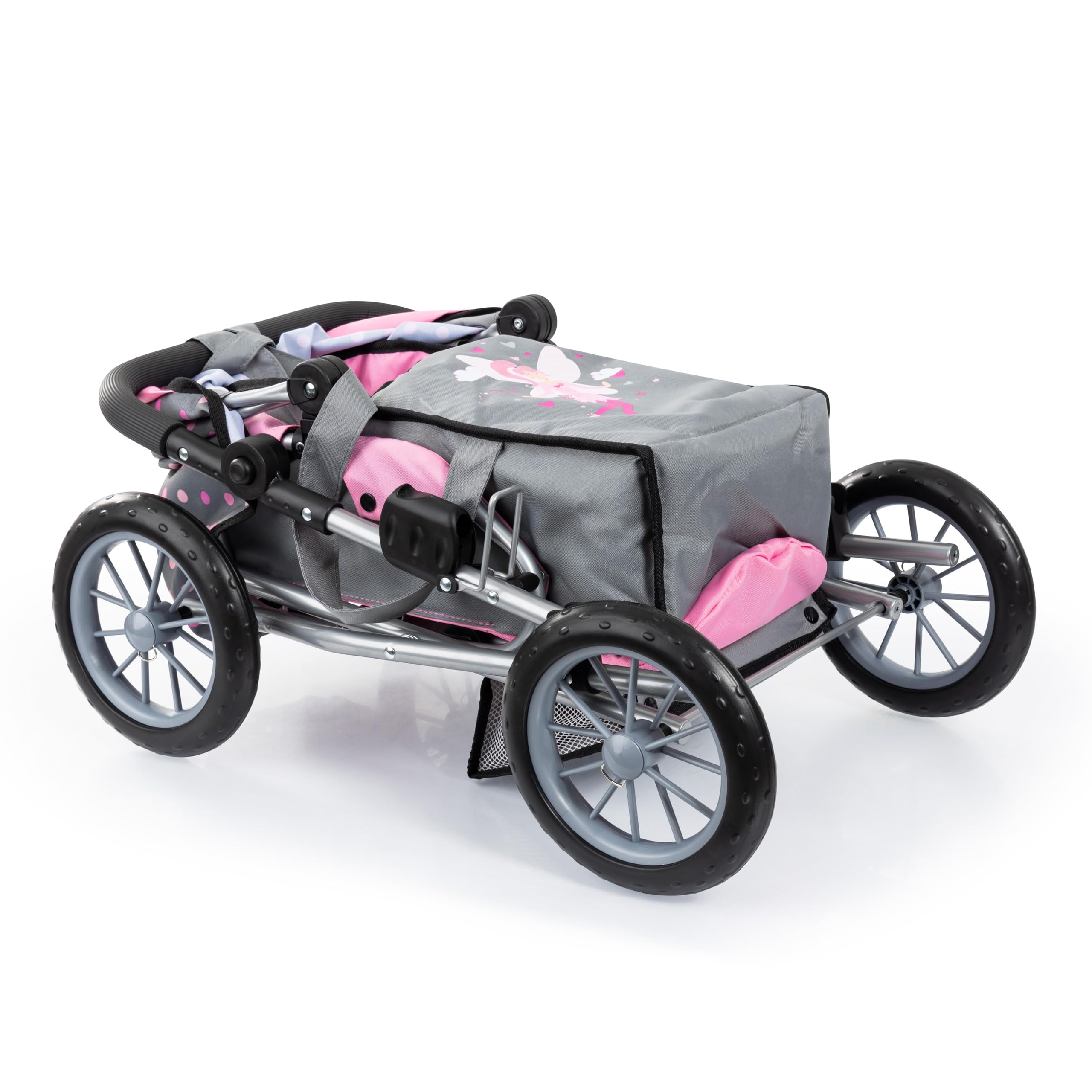 Bayer Design Poussette Landau pour poupée City Star avec Sac à bandoulière | transformable en poussette canne pour poupées, nacelle amovible, poignée réglable, pliable, pour les enfants 3+ ans