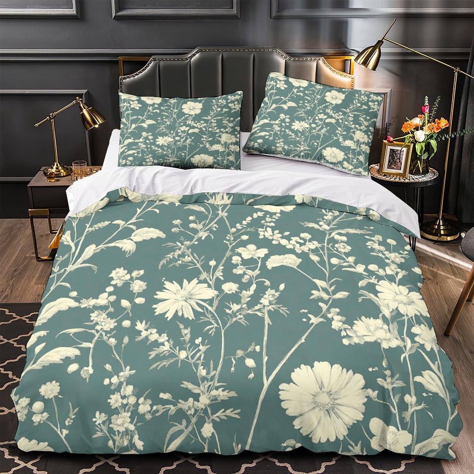 Housse de couette arbre floral 200x200 microfibre