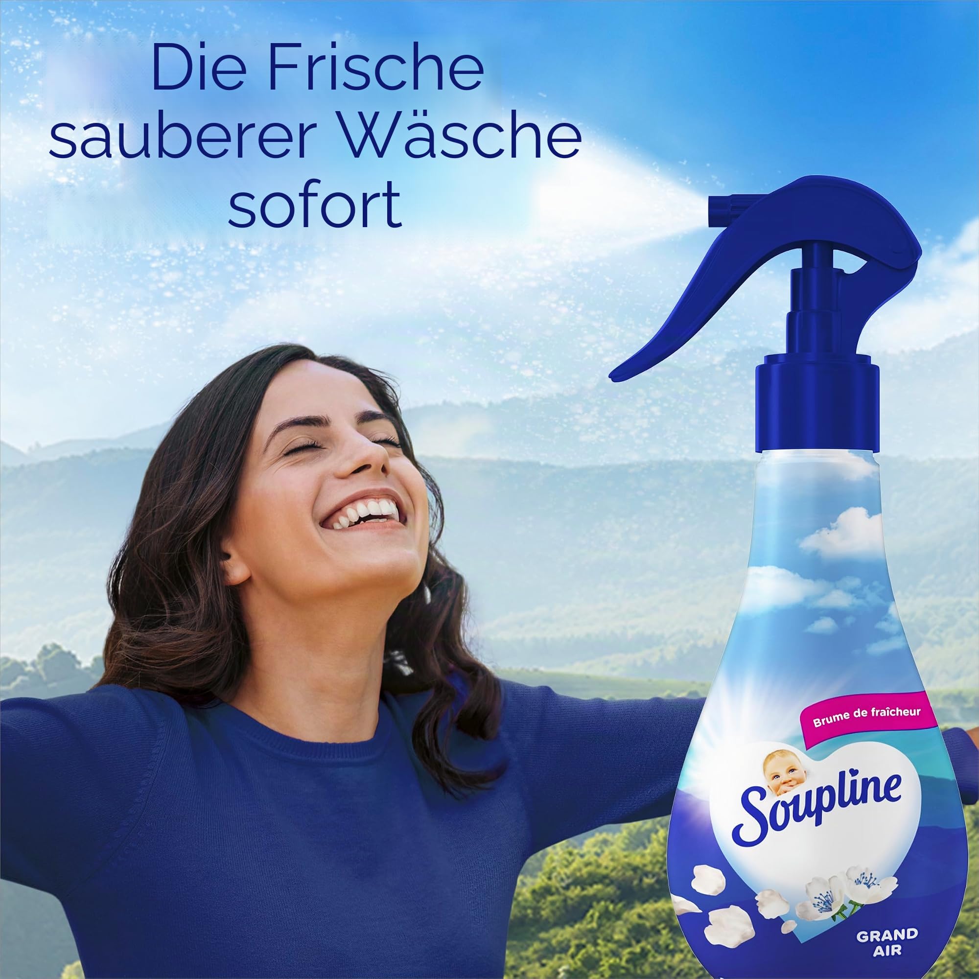 SOUPLINE Soupline Wäschenebel-Spray, Duftspray, Duftspray für Heimtextilien und Kleidung, ideale Ergänzung für Ihre Waschmittel und Weichspüler, 2 x 300 ml