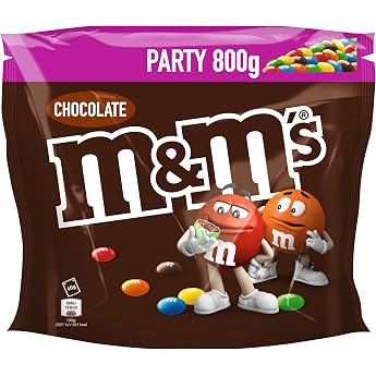 M&M's Chocolate Bulk Pack Chocolate Crisp Chocolate with Colorful Sugar Shell for Sweets Party Mix 1 x 800g