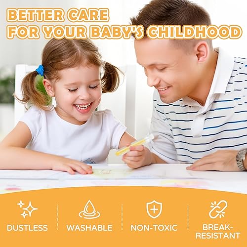 Miniatura 3 de Tiza sin polvo para niños, no tóxica de 12 colores con soporte para niños, tizas lavables para pizarra de dibujo, escritura, regalos de Navidad para