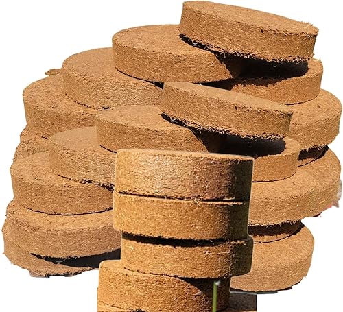 Pellets de iniciación de semillas de coco orgánico de 3.937 in, tapones de inicio, pellets de tierra para macetas, 25 piezas, solo agrega agua,